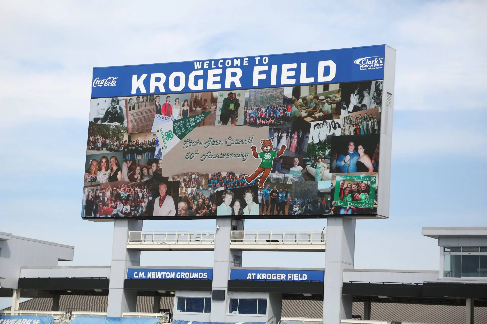 Picture Of Kroger Field Score Board with State Teen Council Pictures